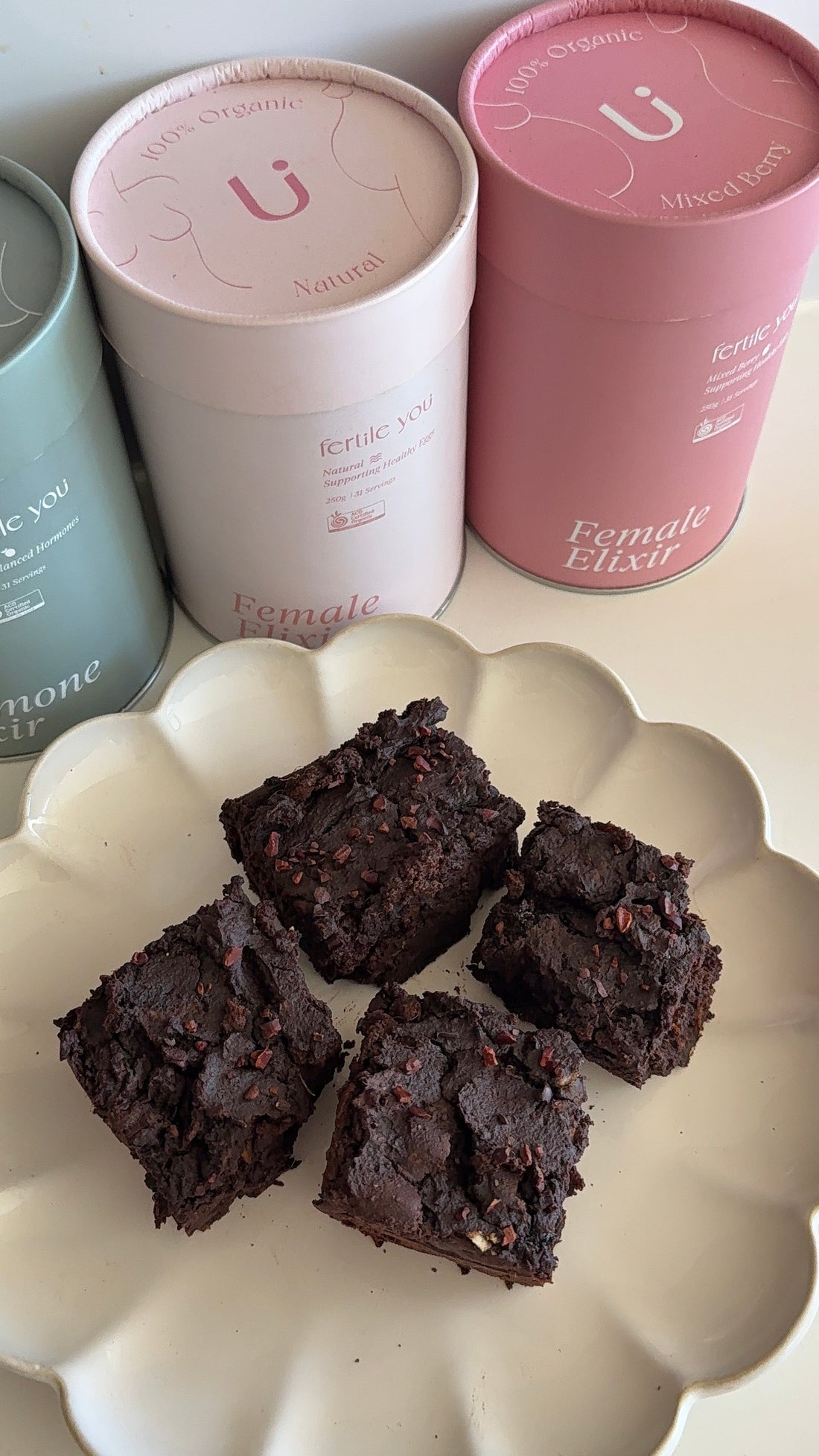 Sweet Potato Brownies with Fertility-Loving Elixir: A Hormone-Friendly Treat