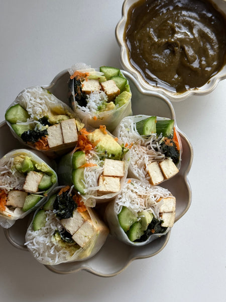 Fresh Rice Paper Rolls with Tofu & Fertile You Elixir Sauce for Hormone Support
