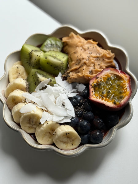 Hormone-Balancing Mixed Berry Açai Bowl with Fertile You Elixir