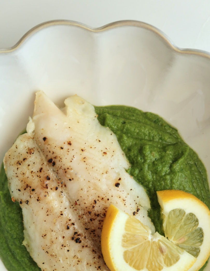 Basa with Lemon & Green Goddess Elixir Sauce